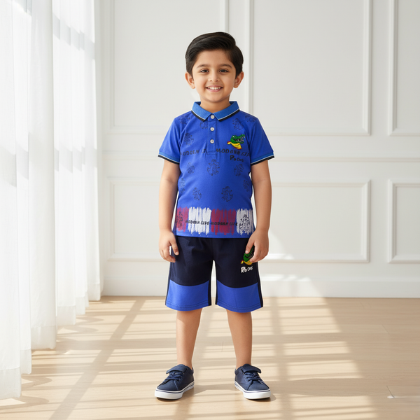 Rockos Boys Polo T-shirt with Shorts Set