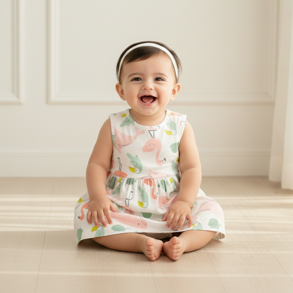 Little Flamingo Cotton Dress