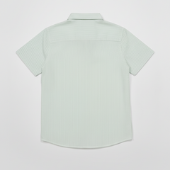 Dark Green Casual Striped Half Sleeves Shirt