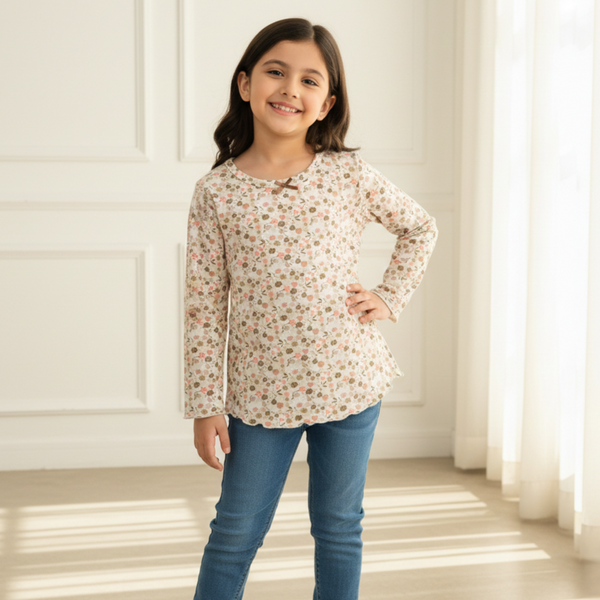 Brown Petite Florals Classic Top