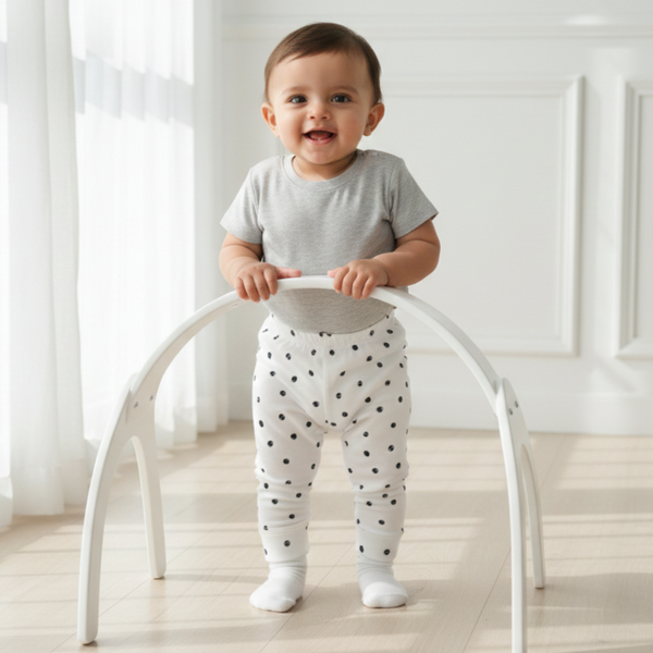 White Polka Dot Printed Leggings