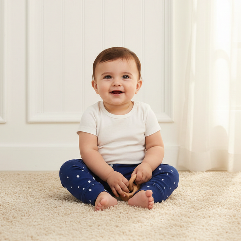 Blue Printed Leggings