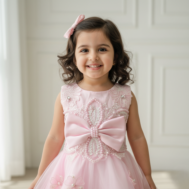Pink Knee Length Princess Dress