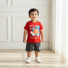 Basketball Printed T-shirt with Short Set