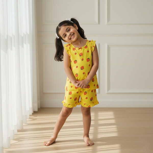Yellow Sleeveless Top and Short Set