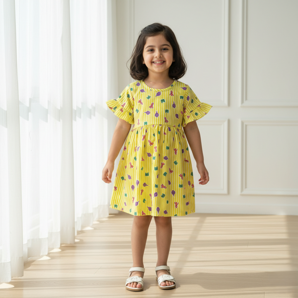 Yellow Printed Frock