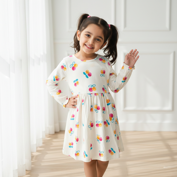 Happy Cherry Cotton Frock