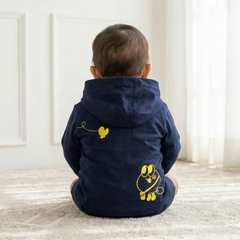 Navy Blue Hooded Jacket