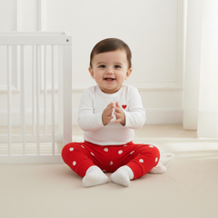 Red Polka Dot Printed Leggings