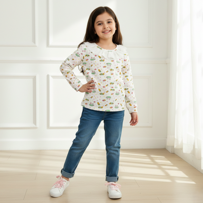 Bunny Garden Frill Neck Top