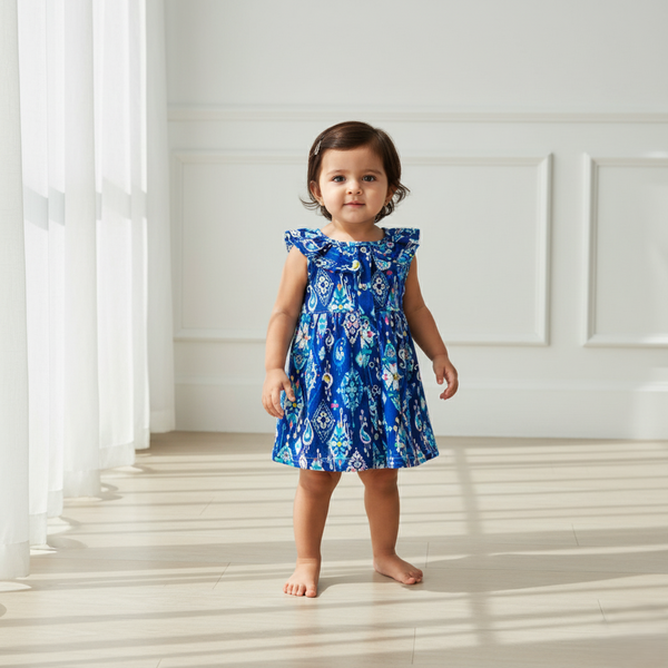 Blue Sleeveless Frock