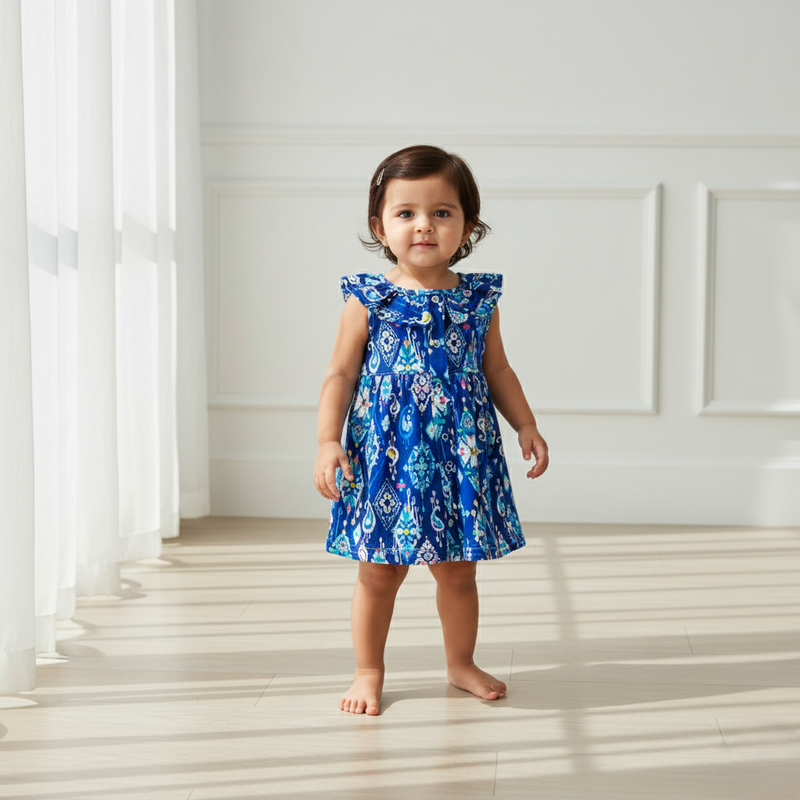 Blue Sleeveless Frock