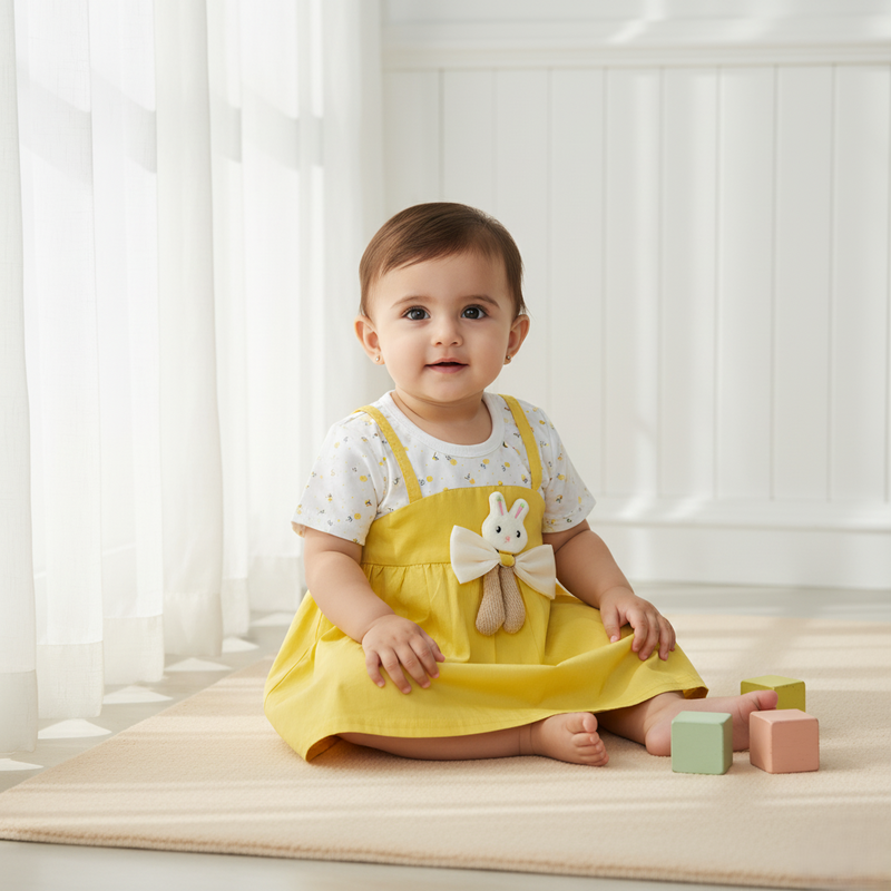 Summer Baby Girl Casual Dress with Teddy