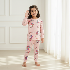 Pink Unicorn Print Night Suit
