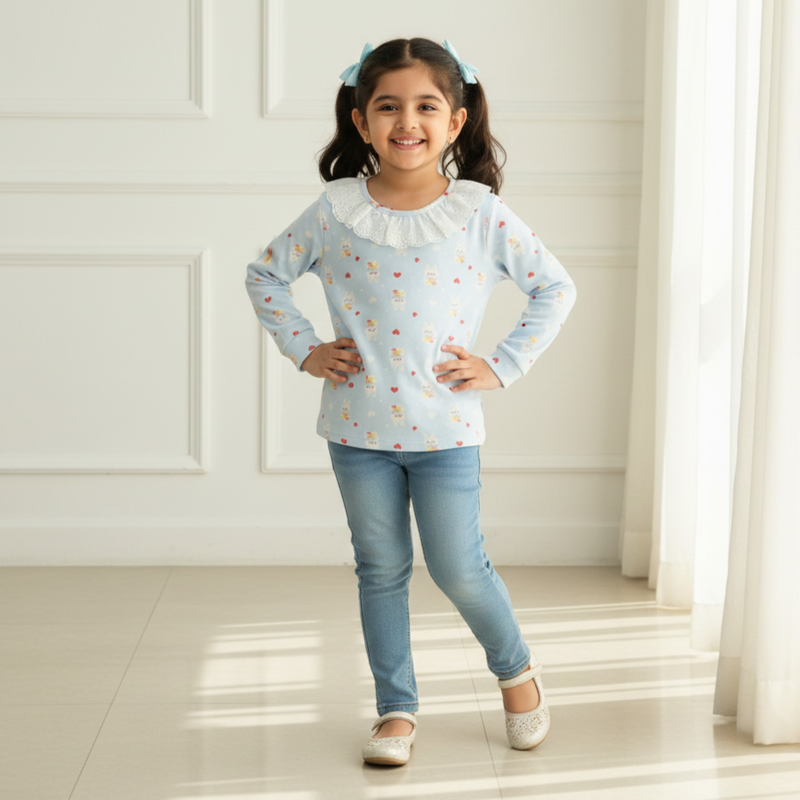 Bunny Garden Frill Neck Top