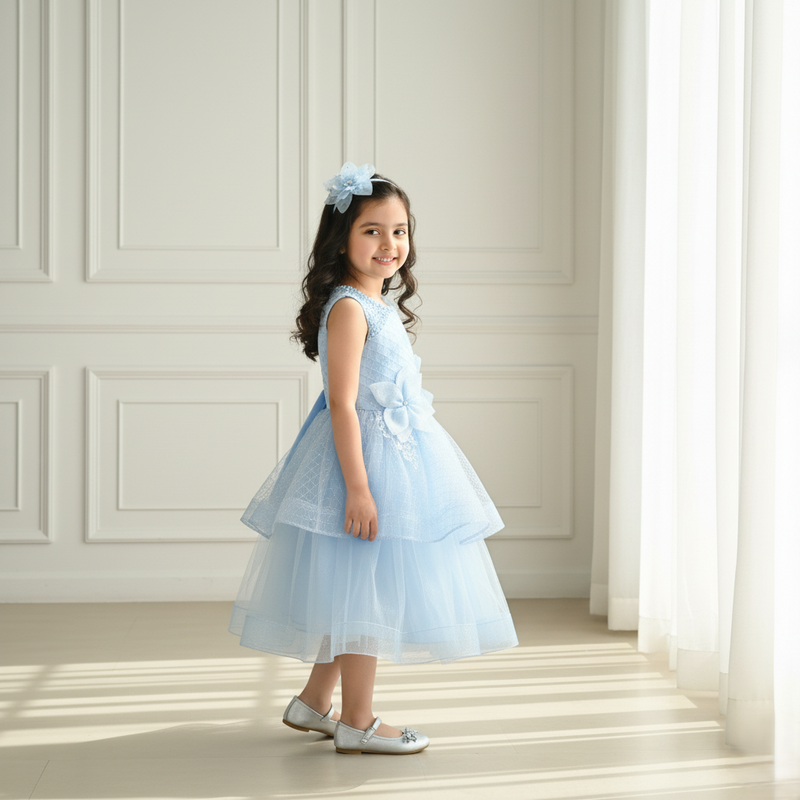 Light Blue Party Premium Princess Dress