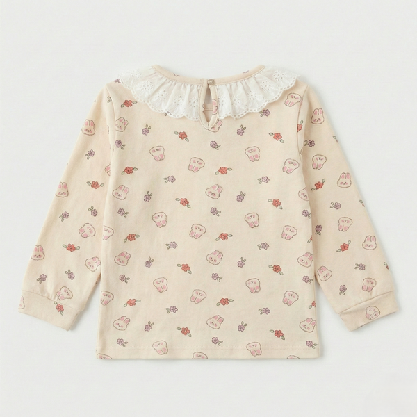 Bunny Bloom Lace Neck Top