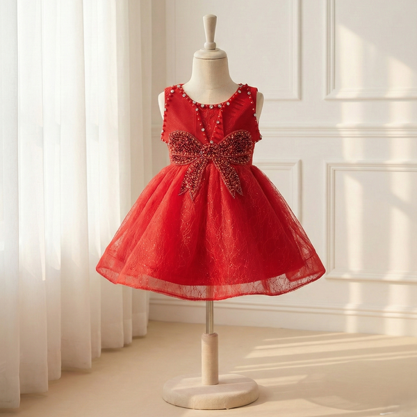 Red Knee Length Princess Dress