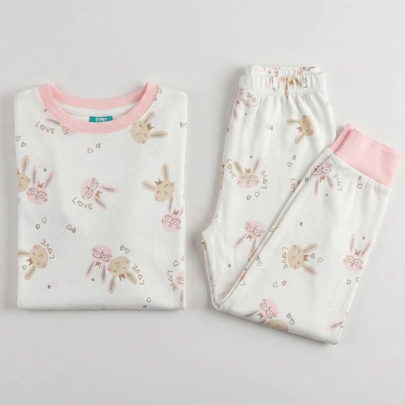 Bunny Printed Cotton Night Suit