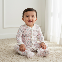 White Printed Full Sleeves Rompers