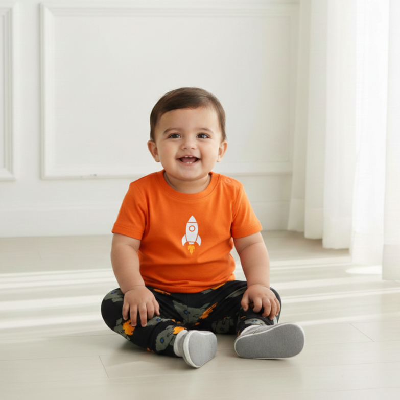 Navy Blue Printed Leggings