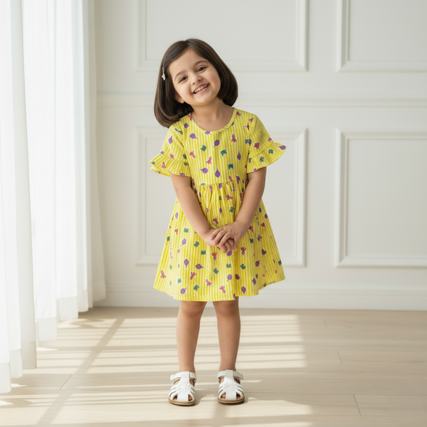 Yellow Printed Frock