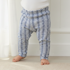 Blue Printed Stripped Leggings