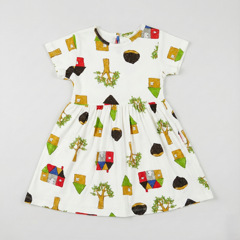 Little Town Printed Cotton Frock