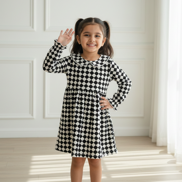 Classic Black & White Checker Frock