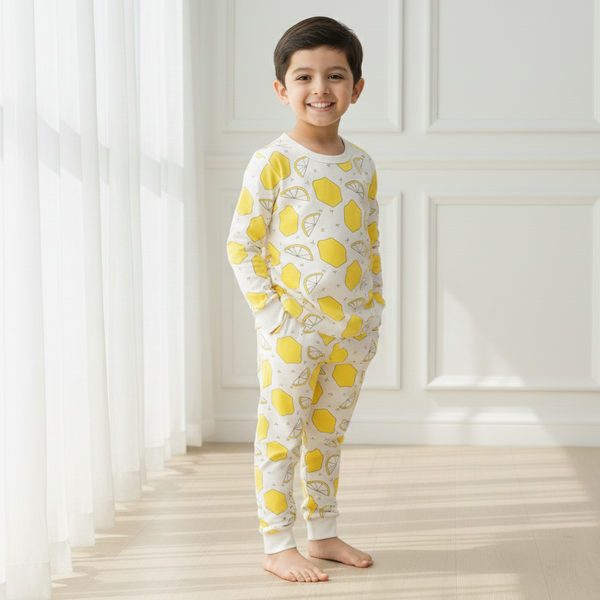 Lemon Printed Cotton Night Suit