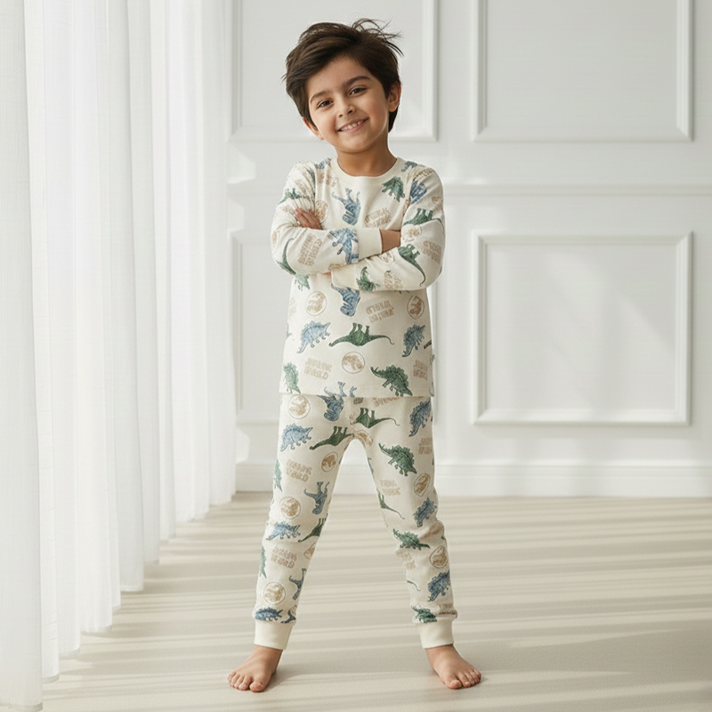 Dino Printed Cotton Night Suit