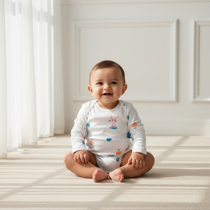 Bunny Printed Long Sleeves Onesies