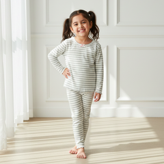 Grey & White Striped Co-ord Set