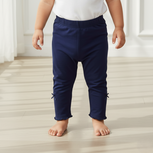 Navy Blue Solid Leggings