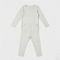 Grey & White Striped Co-ord Set
