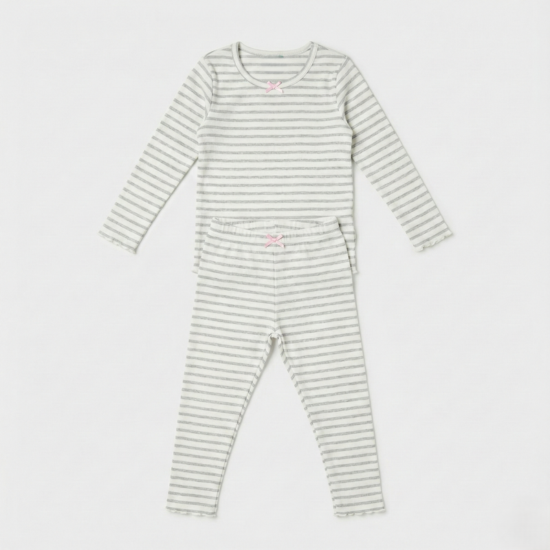 Grey & White Striped Co-ord Set