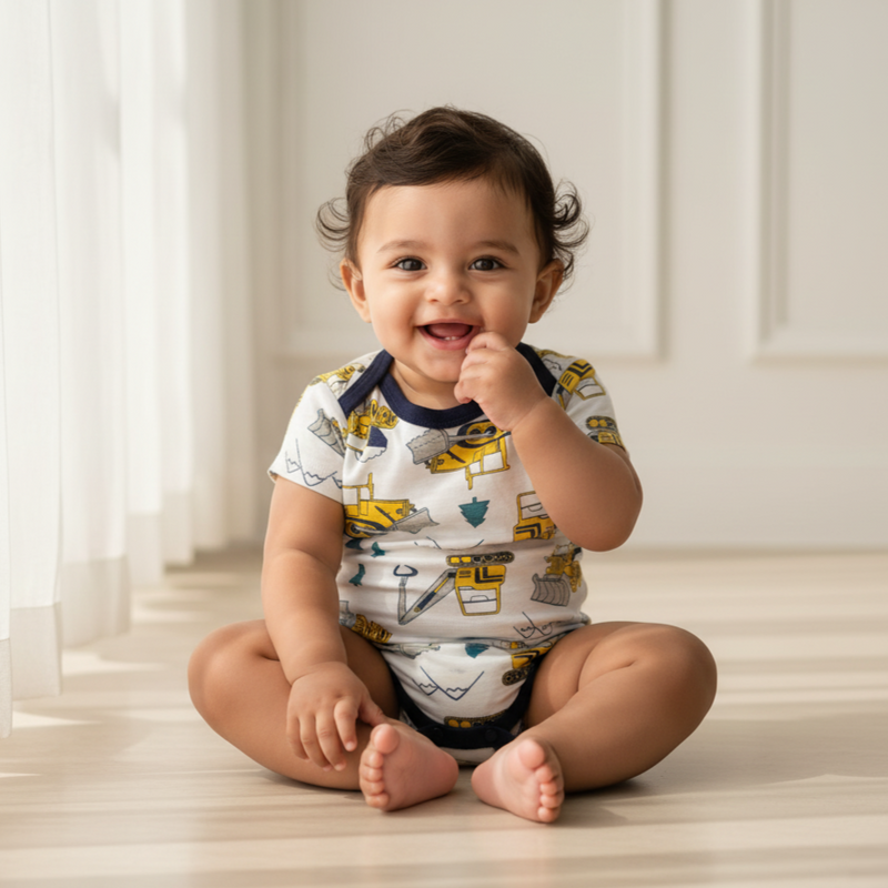 Short Sleeves Printed Baby Onesies