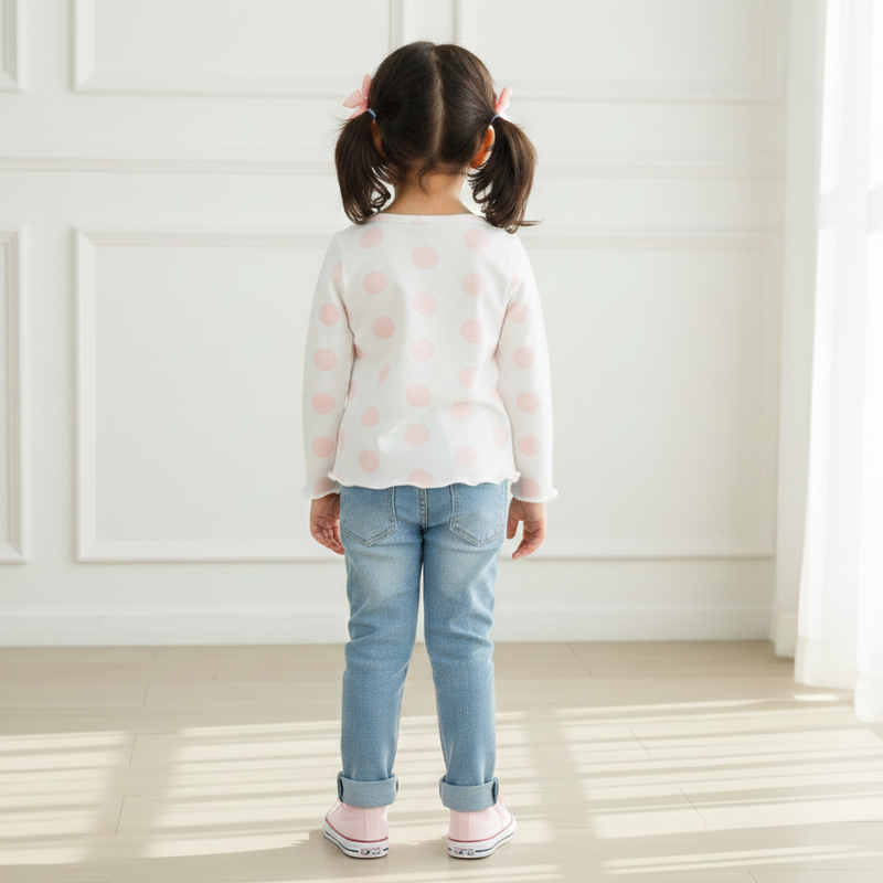 While Printed Full Sleeves Top