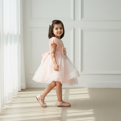 Peach Knee Length Princess Dress