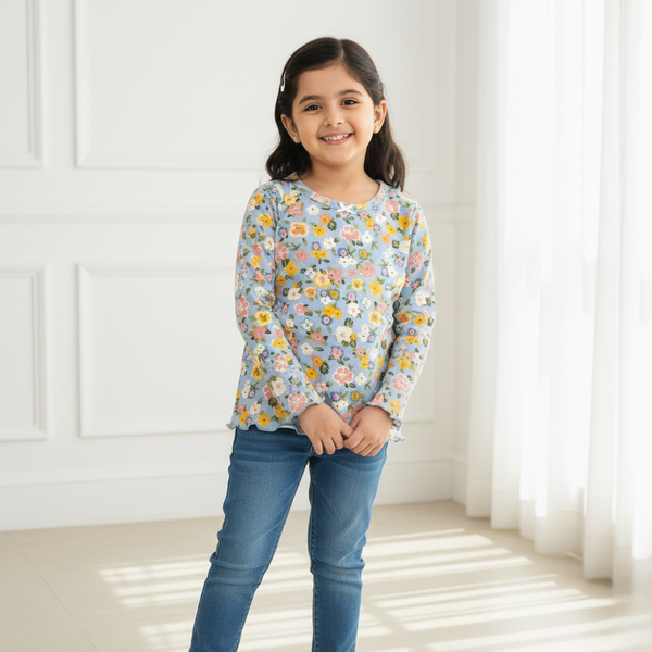 Blue Classic Ditsy Top