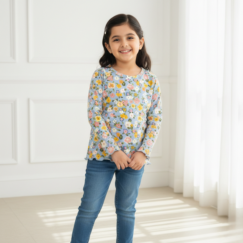 Blue Classic Ditsy Top