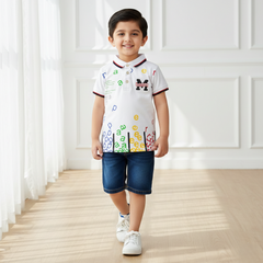 White Collar Polo T-shirt