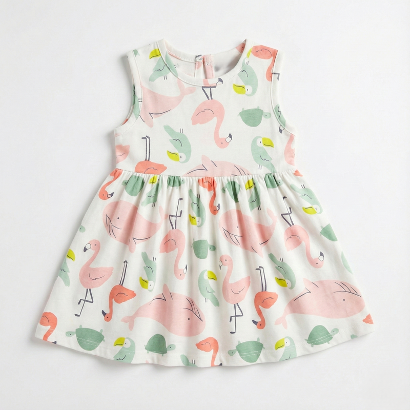 Little Flamingo Cotton Dress