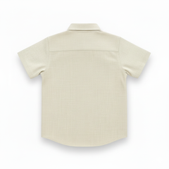 Beige Half Sleeves Casual Shirt