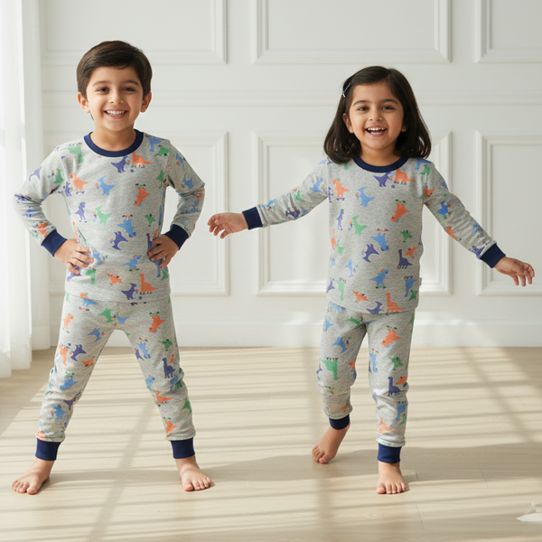 Grey Dinosaur Print Nightsuit