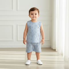 Teddy Printed Vest and Short Set