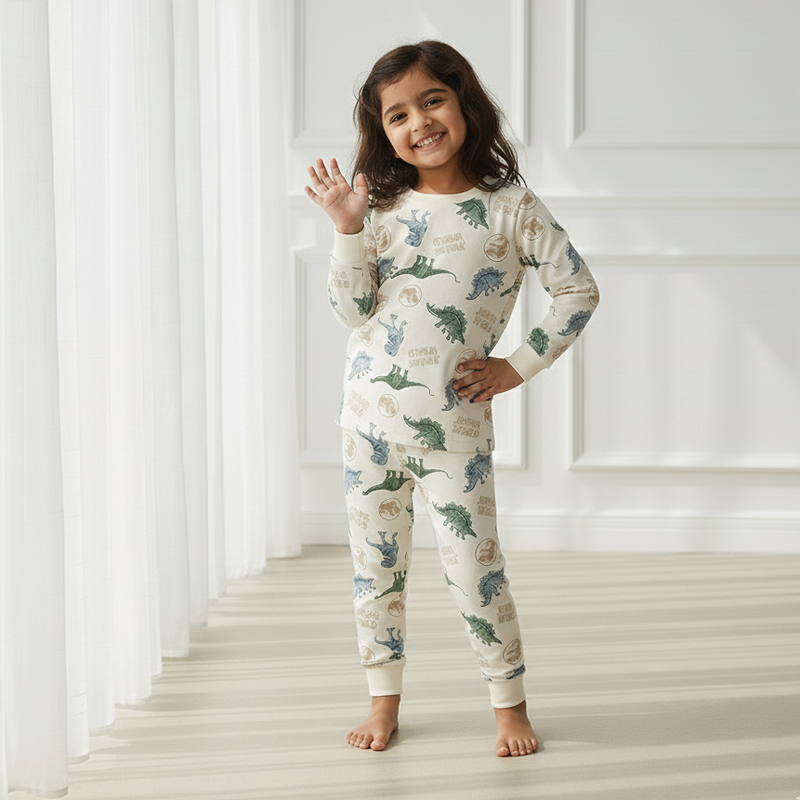 Dino Printed Cotton Night Suit