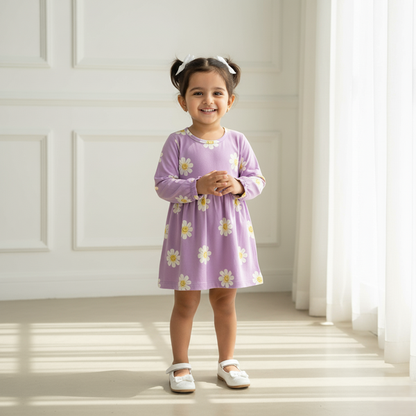 Purple Printed Frock