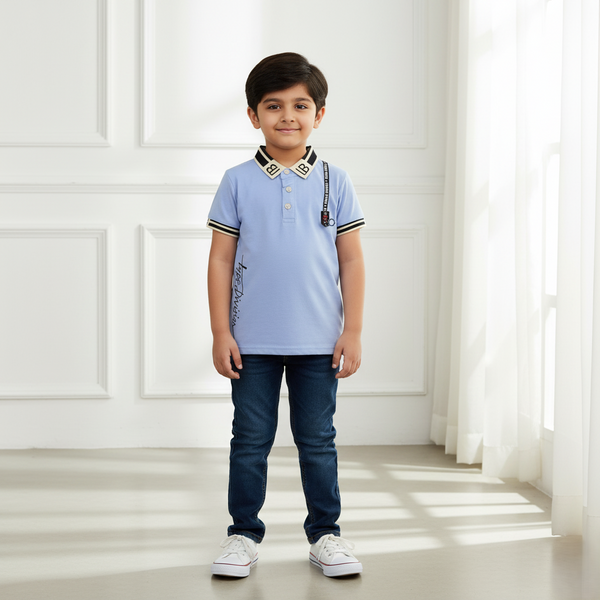 Light Blue Collar Polo T-shirt