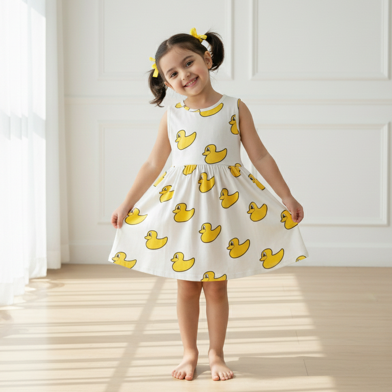 Sunny Duckling Cotton Frock